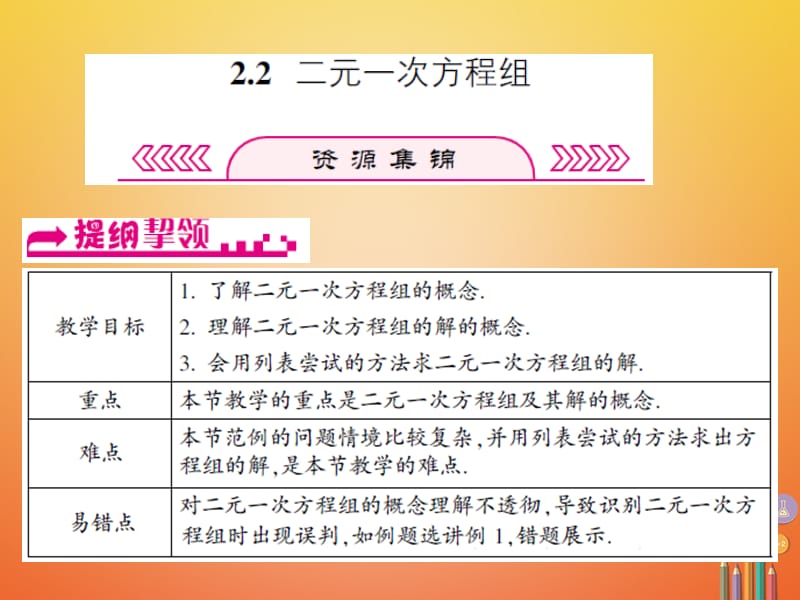 浙江省嘉兴市秀洲区七年级数学下册第2章二元一次方程组2.2二元一次方程组课件（新版）浙教版_第1页