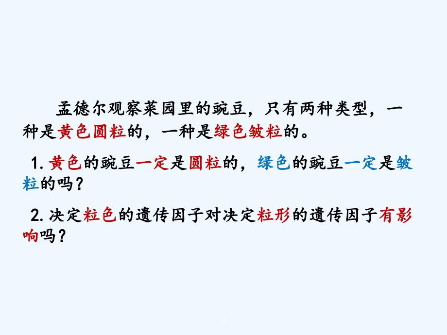 陕西省南郑县高中生物第一章遗传因子的发现1.2孟德尔的豌豆杂交实验（二）课件新人教版必修2_第2页