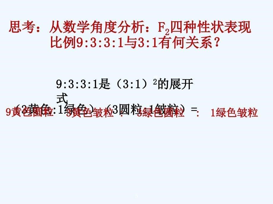 陕西省南郑县高中生物第一章遗传因子的发现1.2孟德尔的豌豆杂交实验（二）课件新人教版必修2_第5页