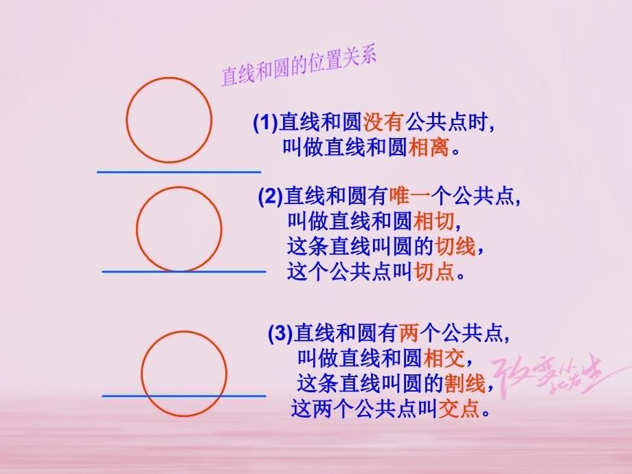 陕西省安康市石泉县池河镇九年级数学上册24.2点和圆、直线和圆的位置关系24.2.2直线和圆的位置关系课件4（新版）新人教版_第5页