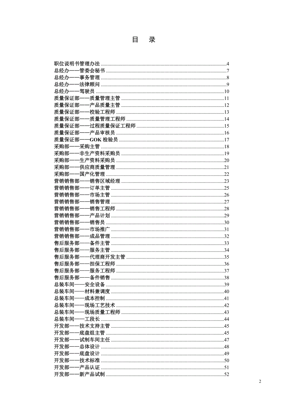 2020年（岗位职责）岗位说明书-管理层(99页)_第2页