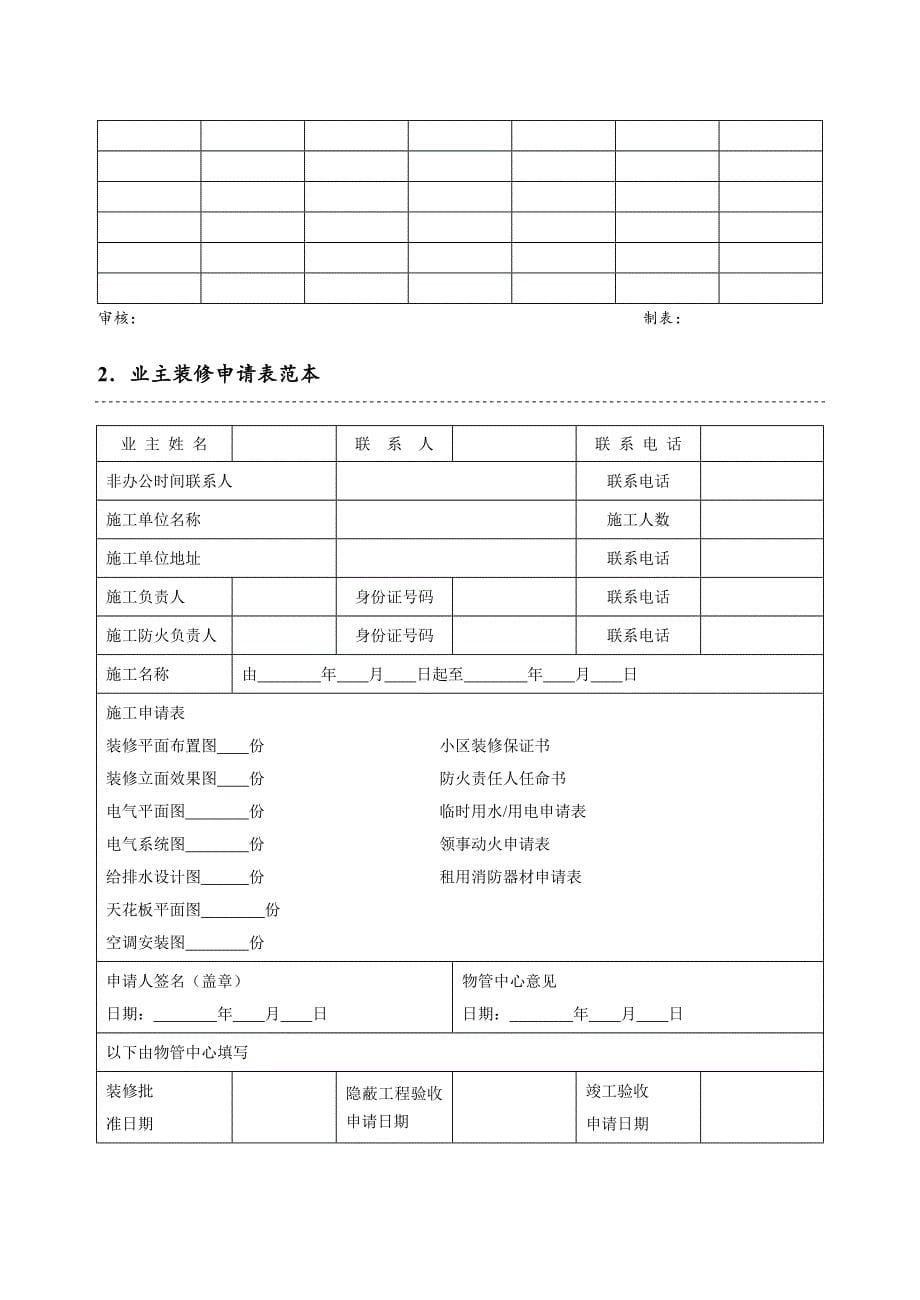 小区物业管理表格_第5页