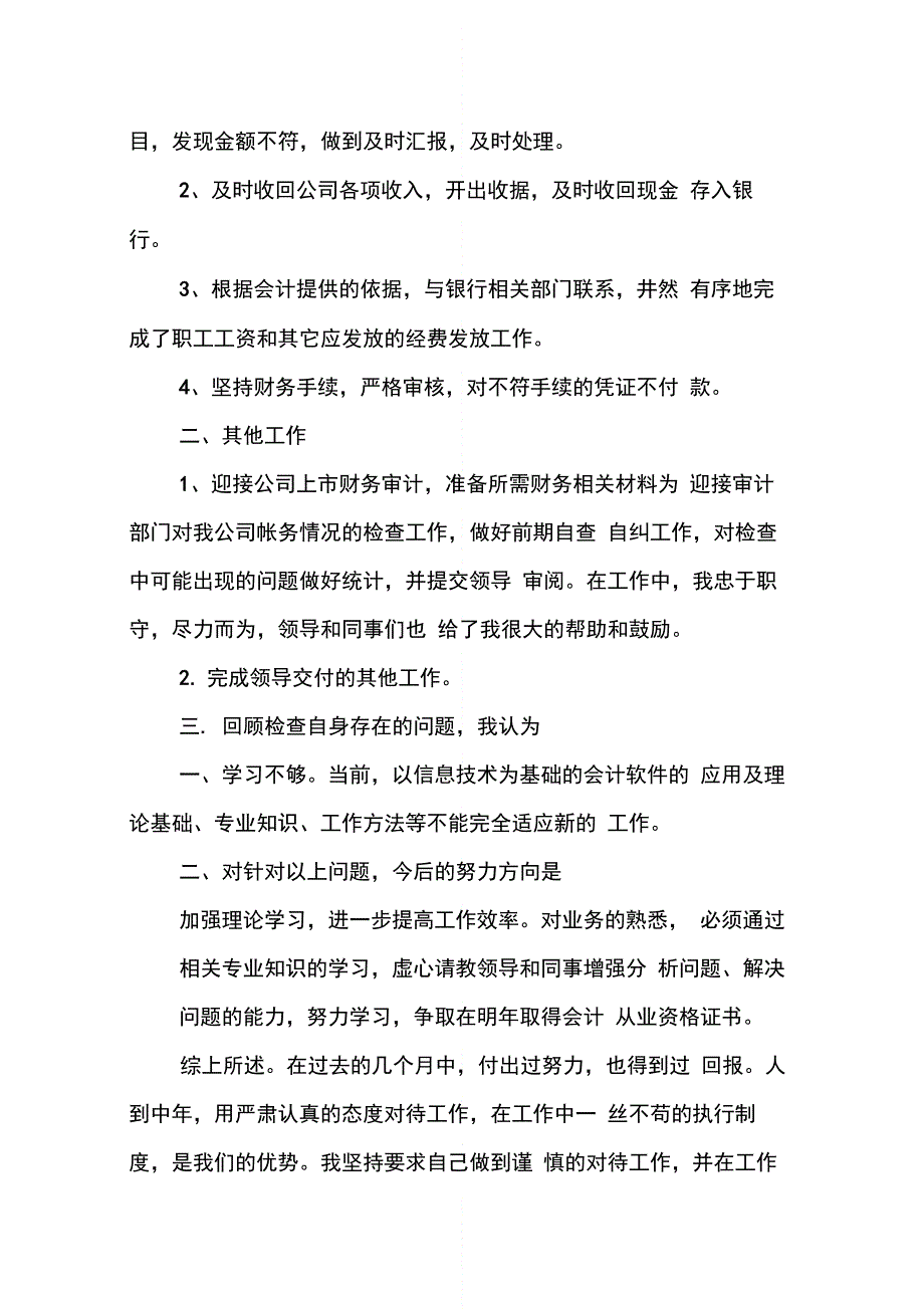 新手会计财务工作总结范文_第2页