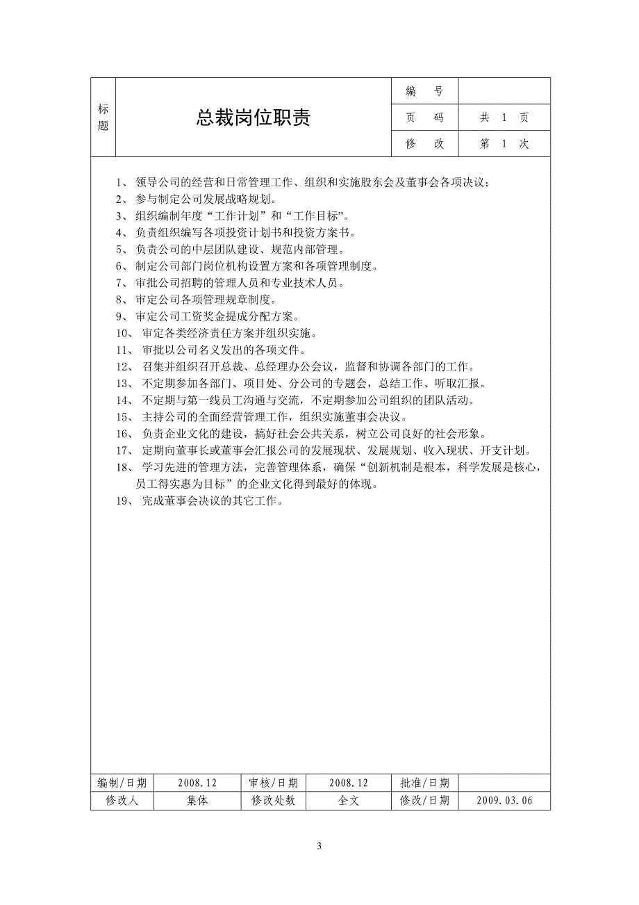 2020年（岗位职责）公司岗位职责说明书大全(doc 56页)_第3页