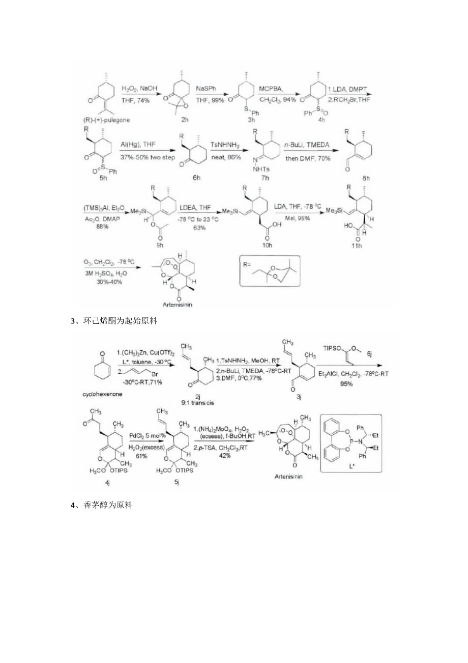 青蒿素、二氢青蒿素、蒿甲醚的化学合成路径.总结_第2页
