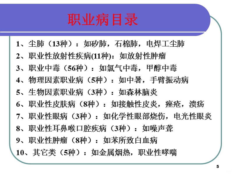 注安培训第十章职业危害与职业病管理ppt课件_第5页