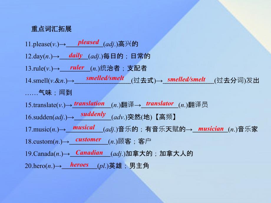 （浙江地区）中考英语第一轮课本考点聚焦第17讲九全Units5-6课件_第4页