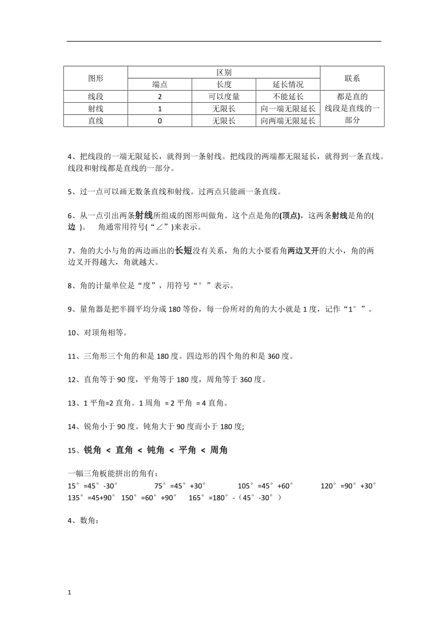 人教版四年级数学上册期中复习要点整理讲义教材_第4页