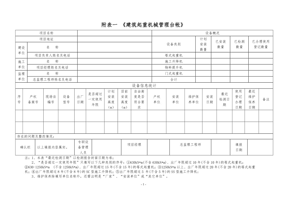 附表一-《建筑起重机械管理台帐》_第1页