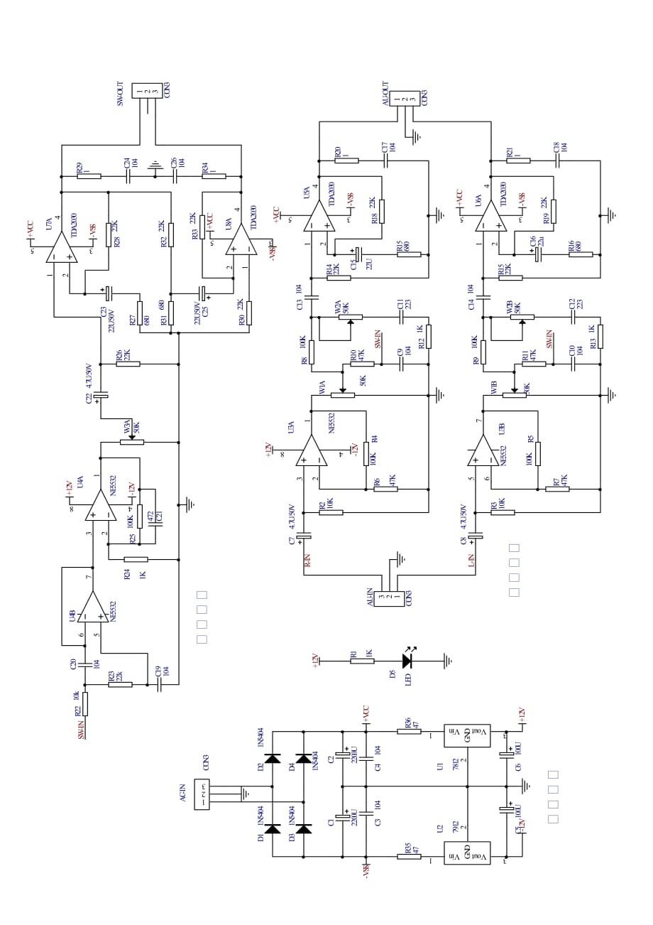 TDA2030 2.1声道功放电路图及制作说明.doc_第1页