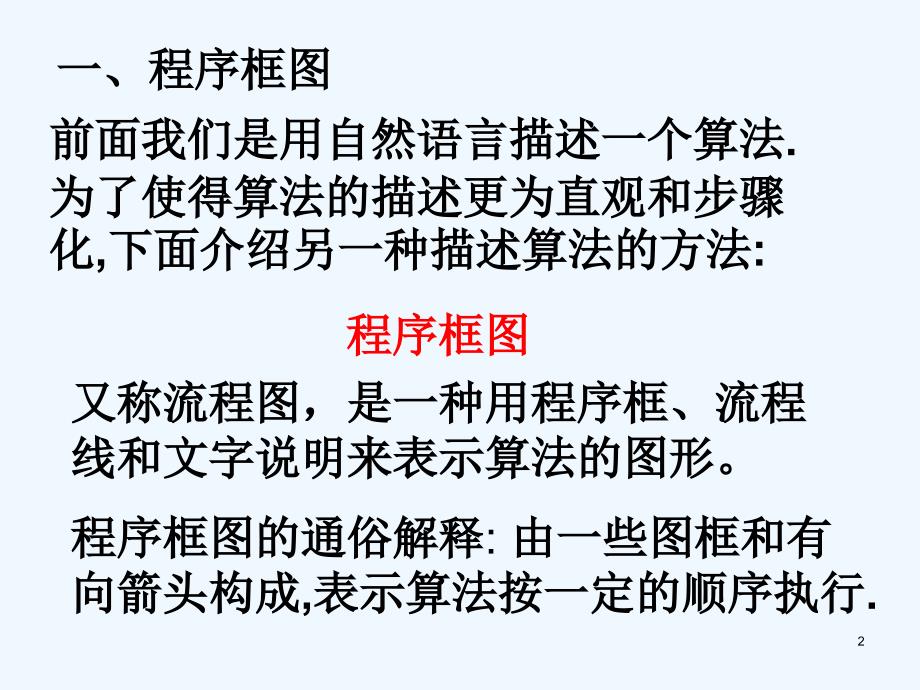 浙江省桐乡市高中数学第一章算法初步1.1算法与程序框图1.1.2程序框图的算法和逻辑结构课件新人教A版必修3_第2页