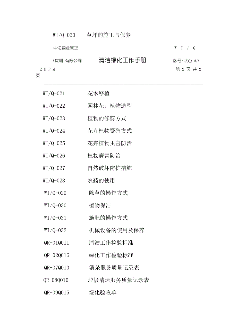 2020年（工作分析）某物业公司清洁绿化工作手册(doc 54页)_第2页