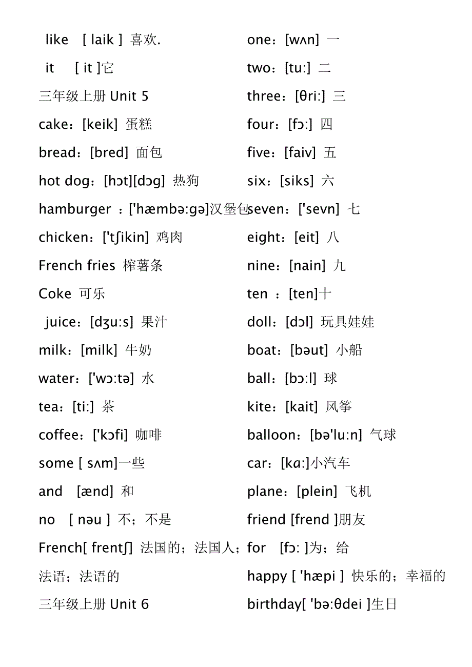 人教版PEP小学英语单词表（带音标）_第3页