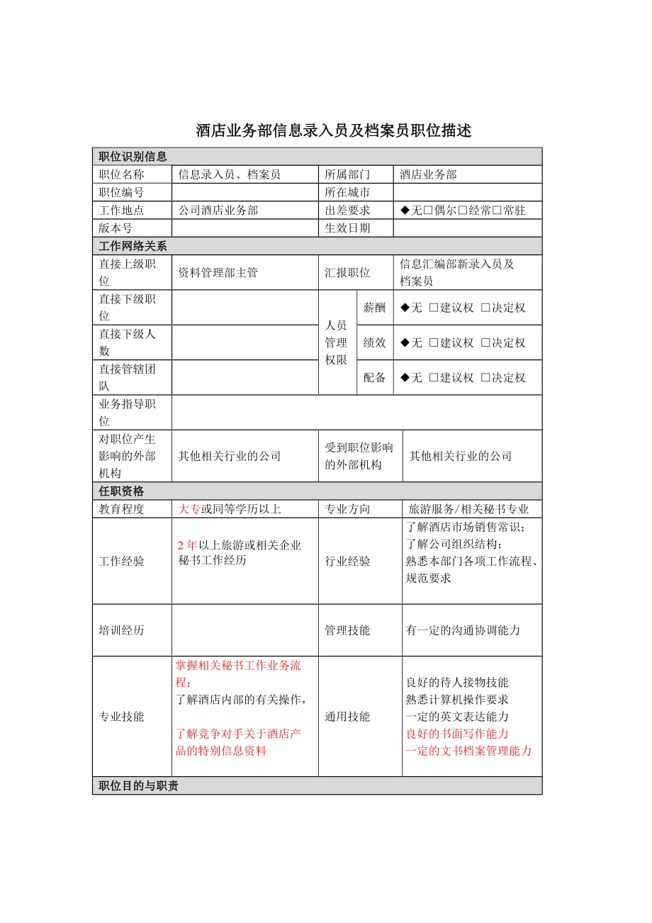 2020年（岗位职责）信息录入员、档案员岗位职责(doc 3页)_第1页