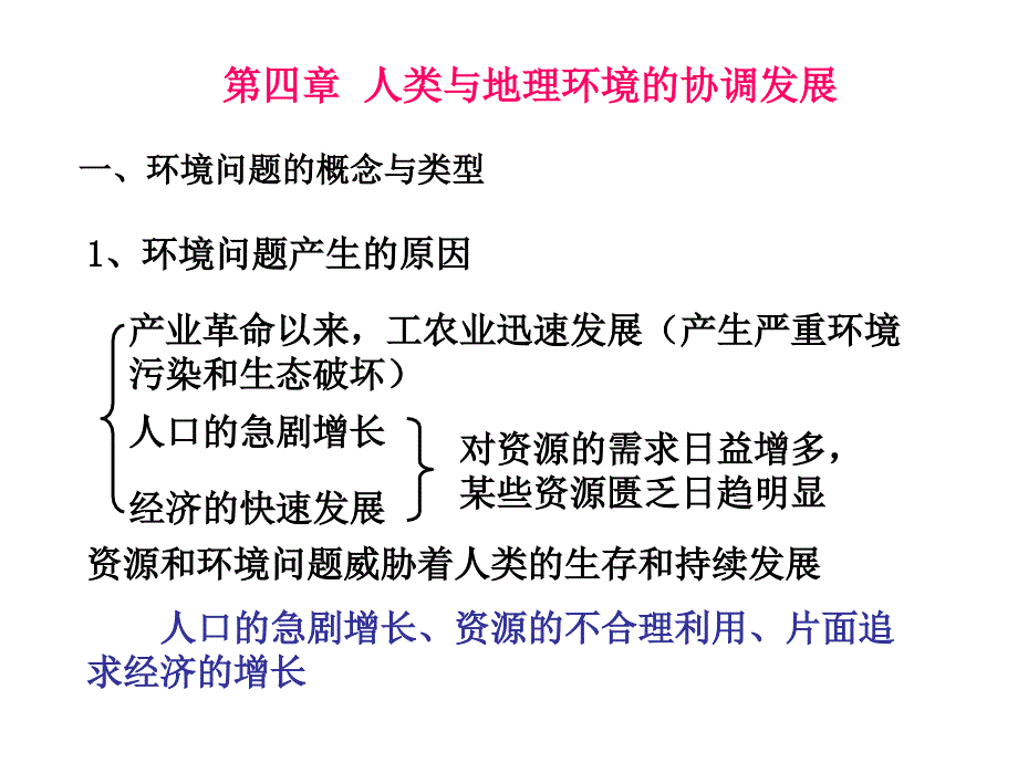 人文地理 第四章 人类与地理环境的协调发展_第1页