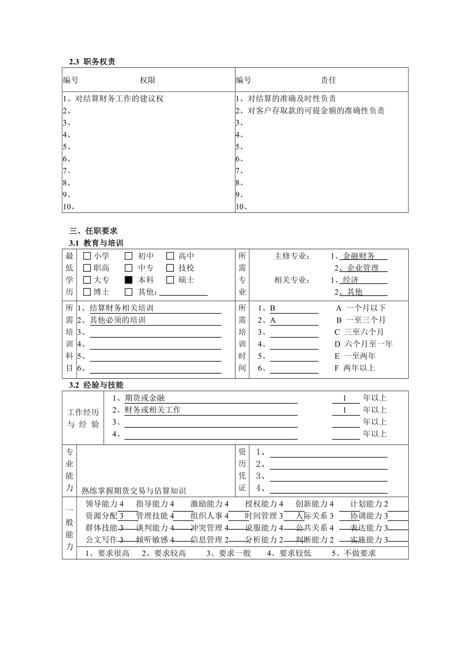 《精编》企业财务部岗位说明书22_第3页