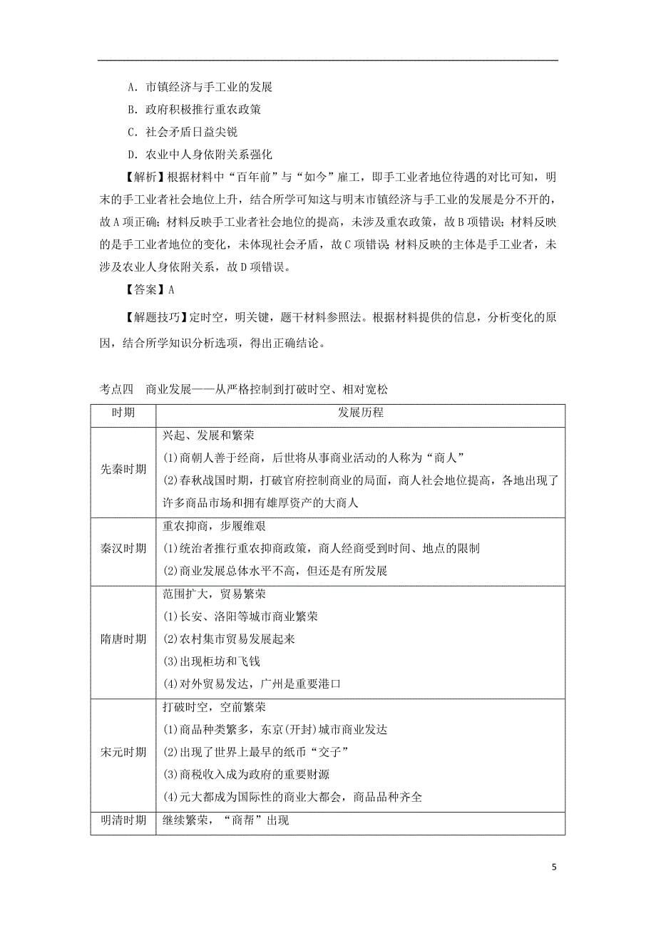 高考历史二轮复习专题2古代中国经济的基本结构和特点_第5页