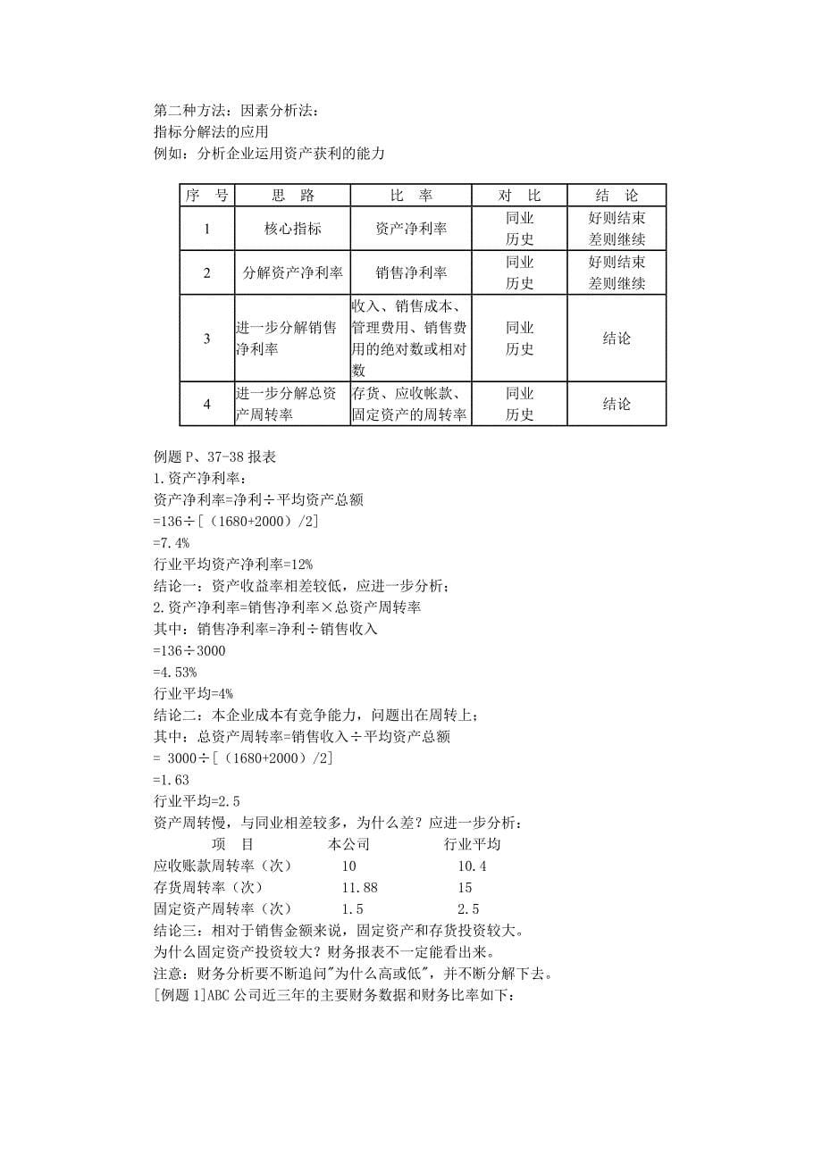 《精编》企业财务报表分析的应用过程_第5页