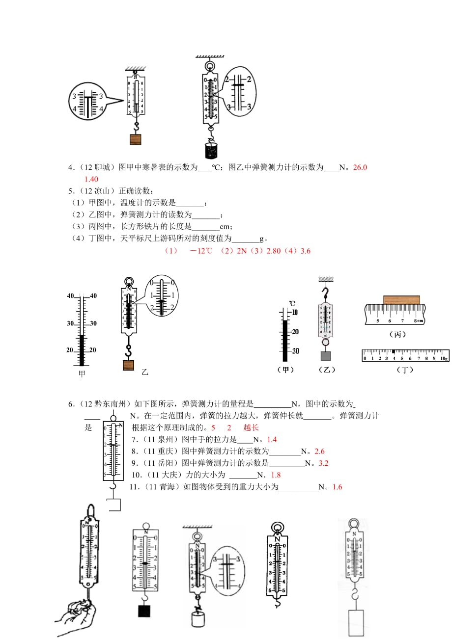 2014人教版物理八年级下册7-2《弹力》随堂练习.doc_第2页