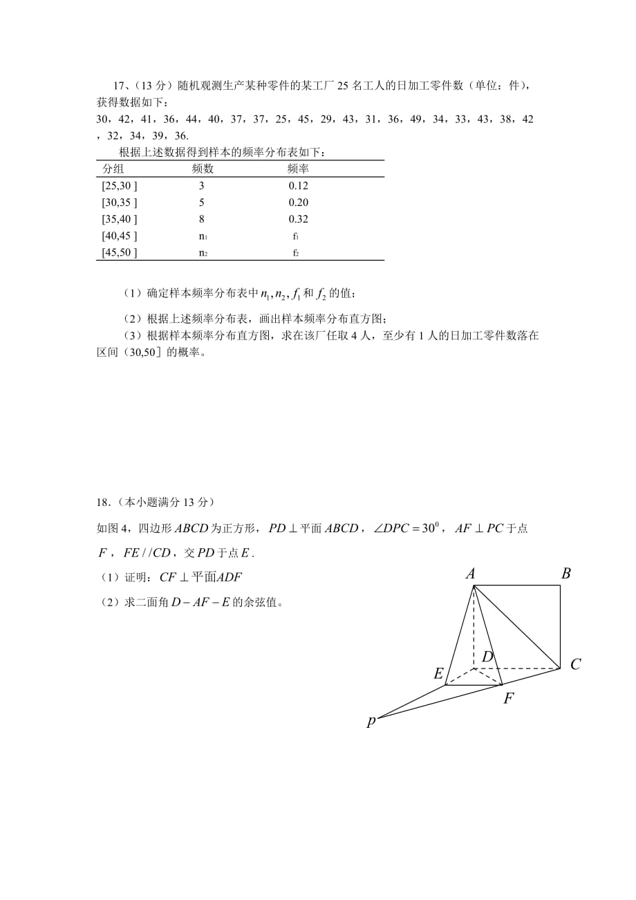 2014年广东高考理科数学试题与参考答案_第3页