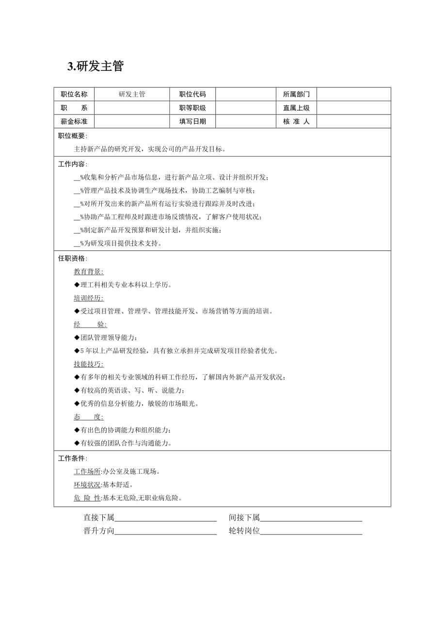 《精编》各大岗位职责说明书1_第3页