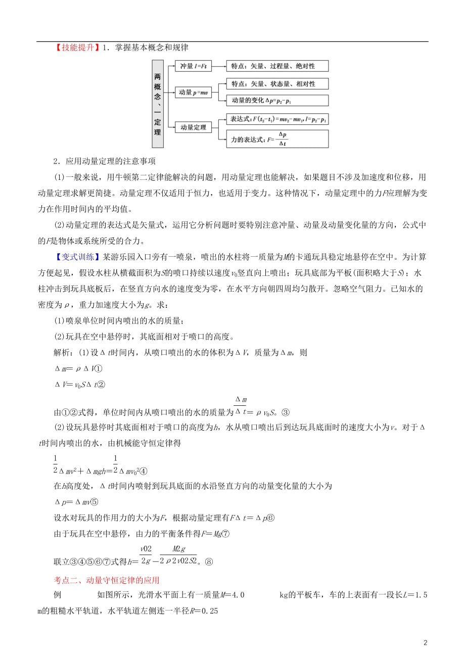 高考物理二轮复习专题9动量守恒定律原子结构与原子核学案（含解析）_第2页