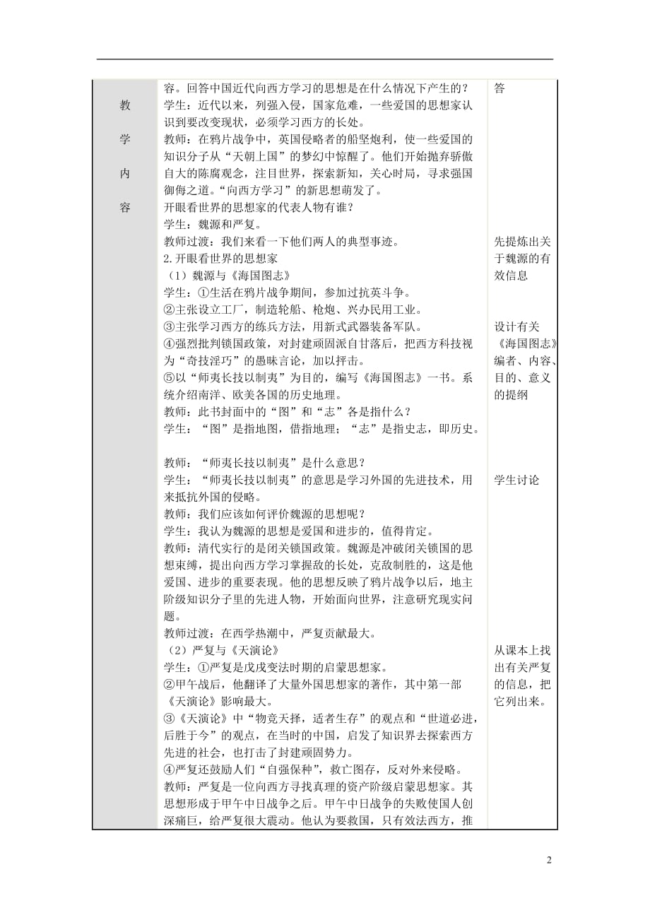 八年级历史上册第21课科学技术与思想文化（一）教学设计新人教版_第2页