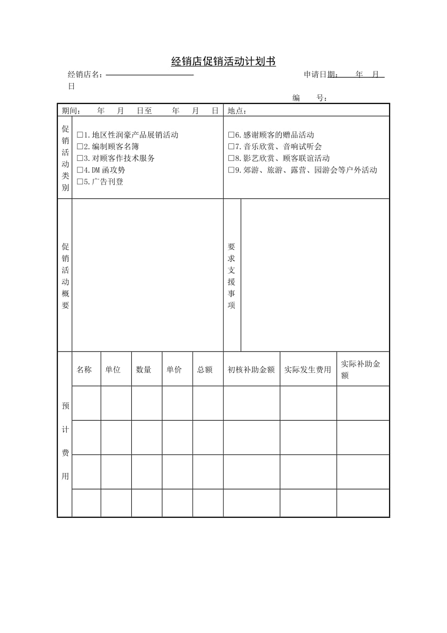 《精编》企业销售管理表格汇总62_第1页