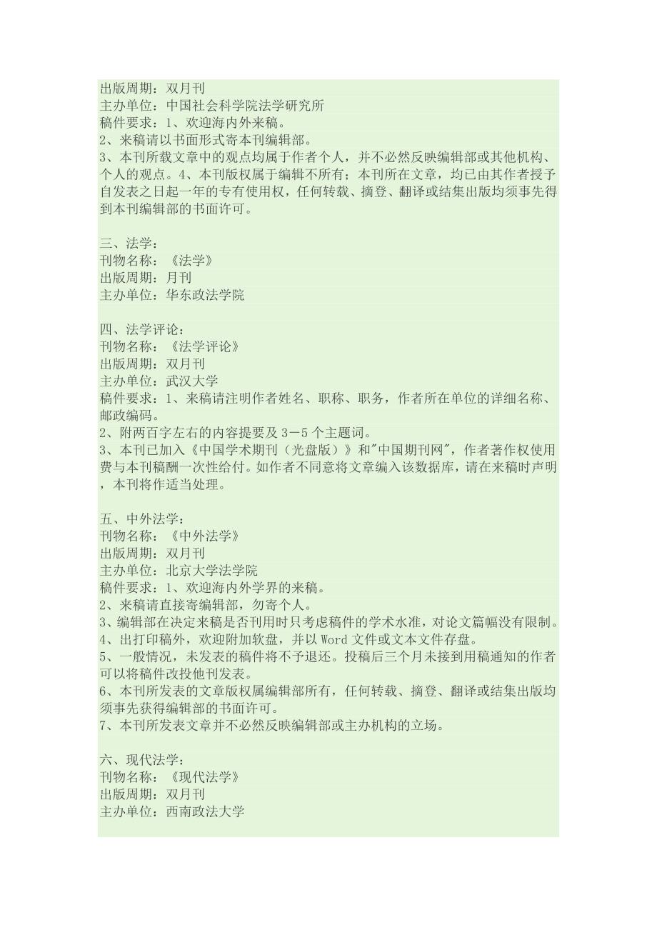 二十一种法学类核心期刊汇集.doc_第2页