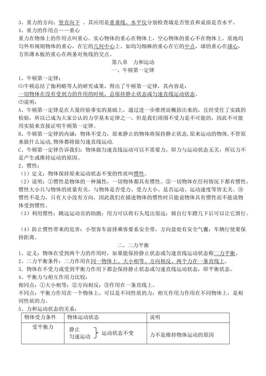 2012—2013学年度第二学期八年级物理复习提纲.doc_第2页