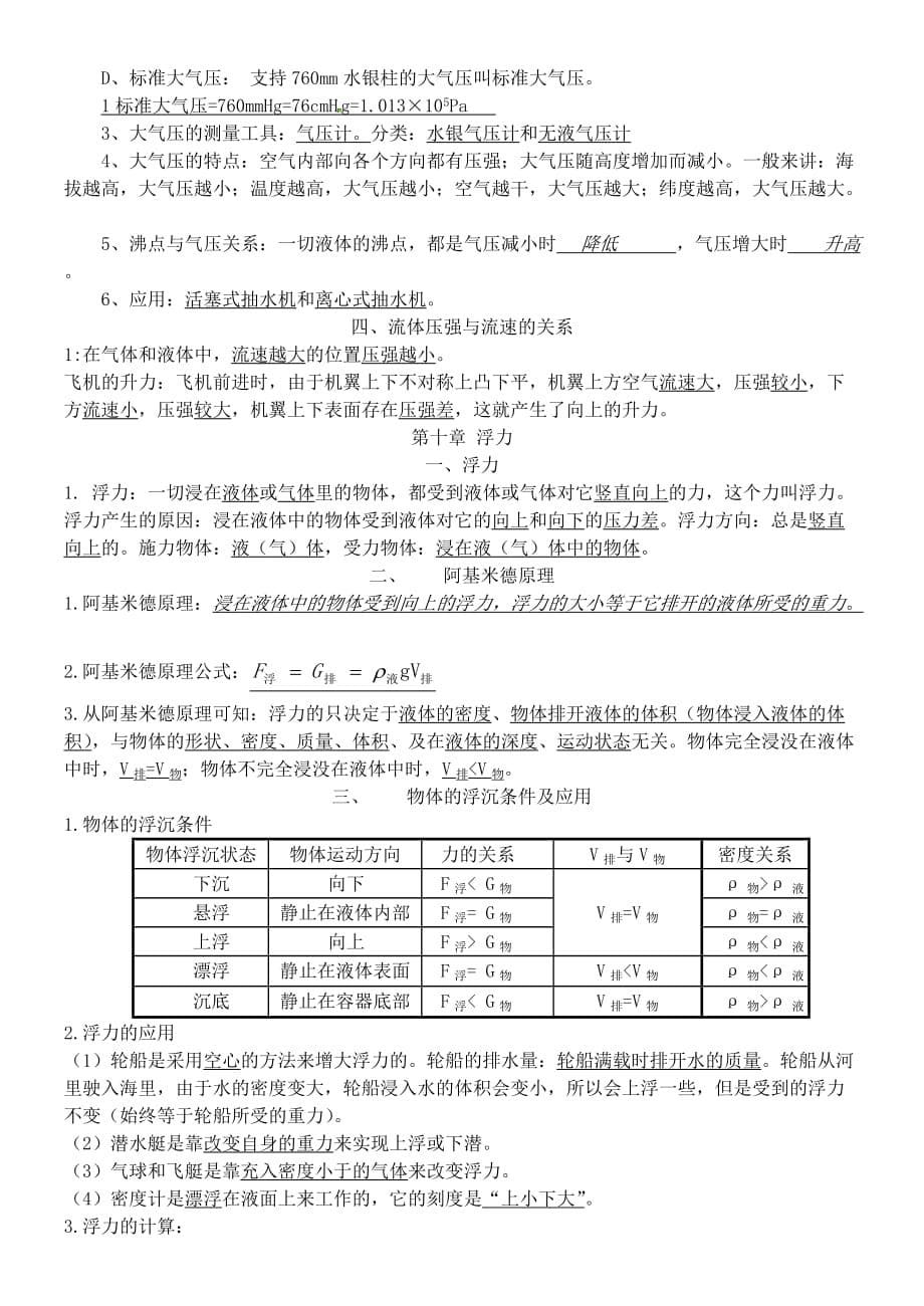 2012—2013学年度第二学期八年级物理复习提纲.doc_第5页