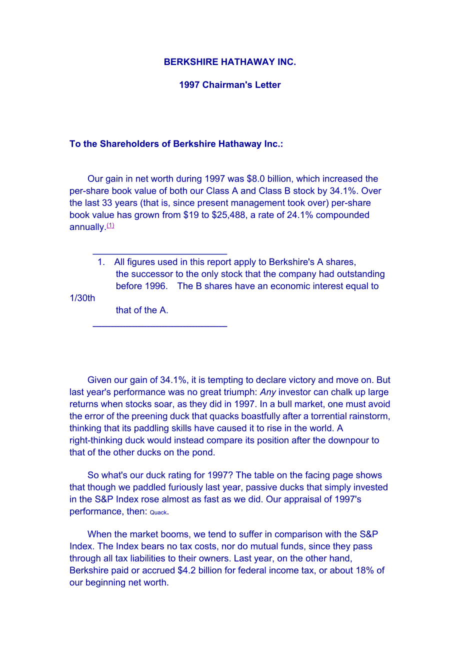 2020年(董事与股东）巴菲特致股东的信1997__第1页