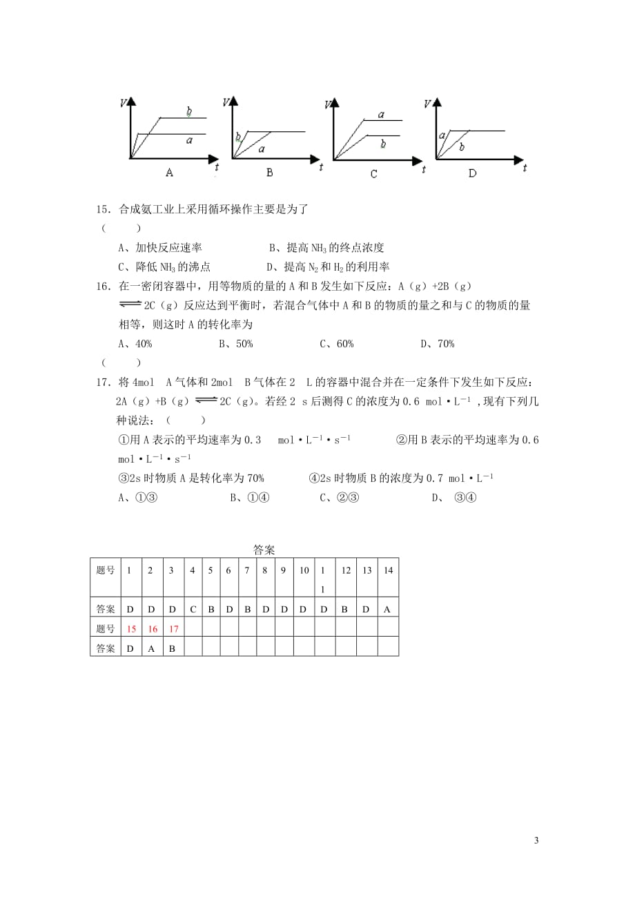 高中化学《化学反应速率》同步练习10 苏教版选修4.doc_第3页