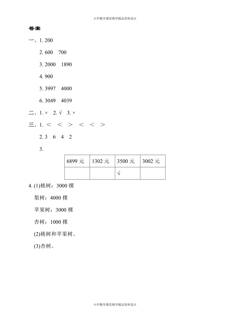 最新苏教版二年级下册数学-周测培优卷5_第3页