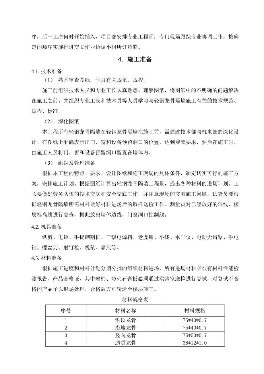 JJRB轻钢龙骨隔墙施工方案_第5页