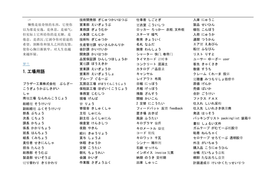 2020年(工程管理）Awckdpx日语工厂用语__第1页