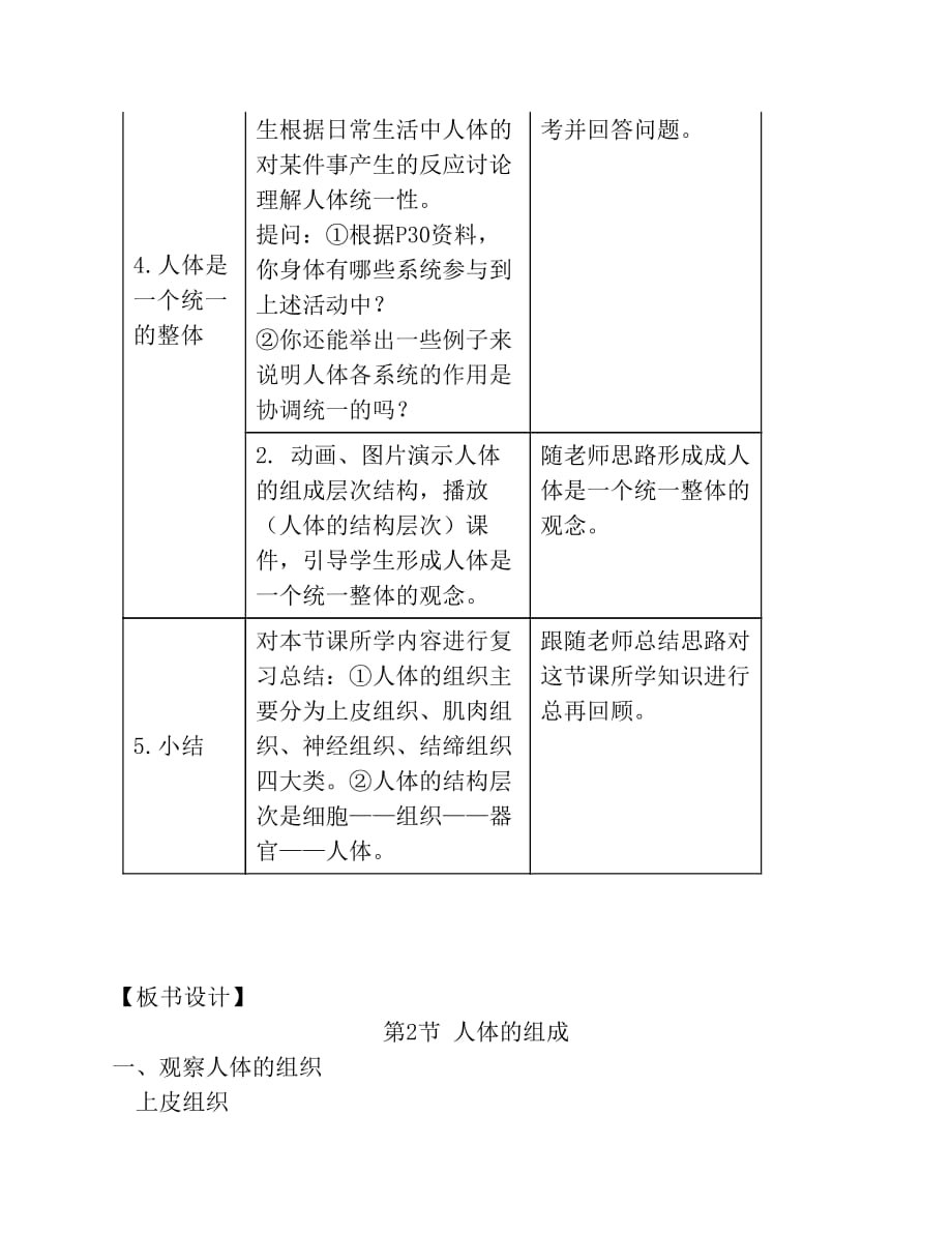 七年级生物下册 第9章 第2节《人体的组成(第2课时)》教案 (新版)苏科版.pdf_第3页