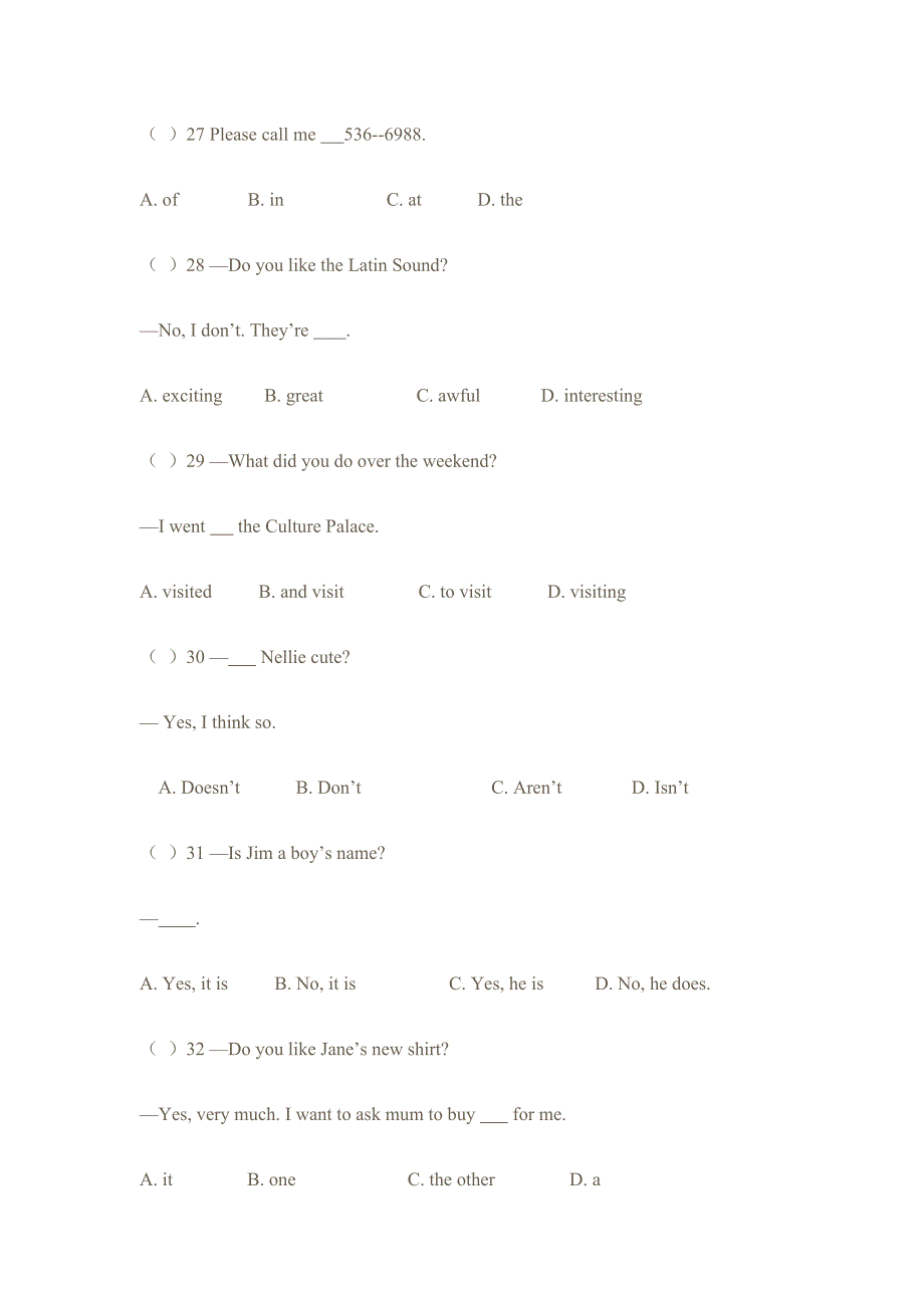 七年级英语下学期期中测试题7.doc_第4页