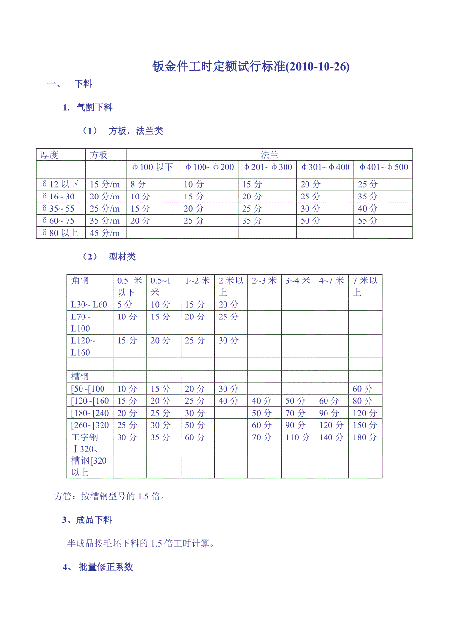 工时定额标准2010-10-26.doc_第1页