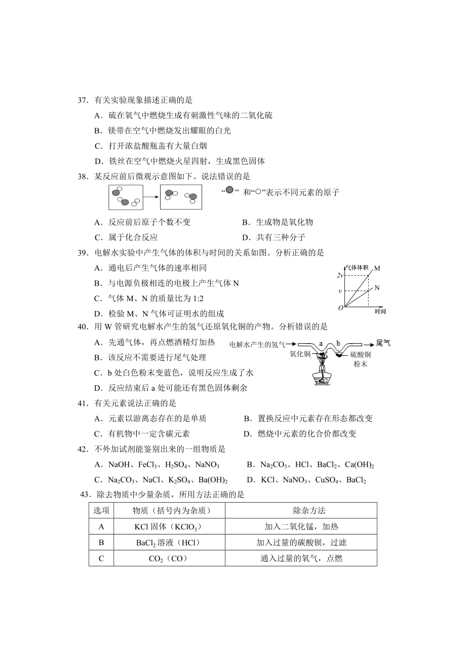 2019学年闵行化学二模.doc_第2页