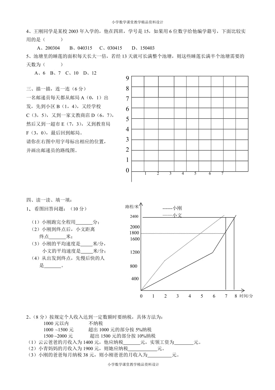 最新精品人教新课标数学六年级下学期期中测试卷2_第2页