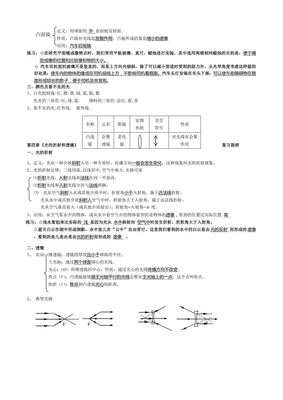 初中物理复习提纲(完整版)_第5页