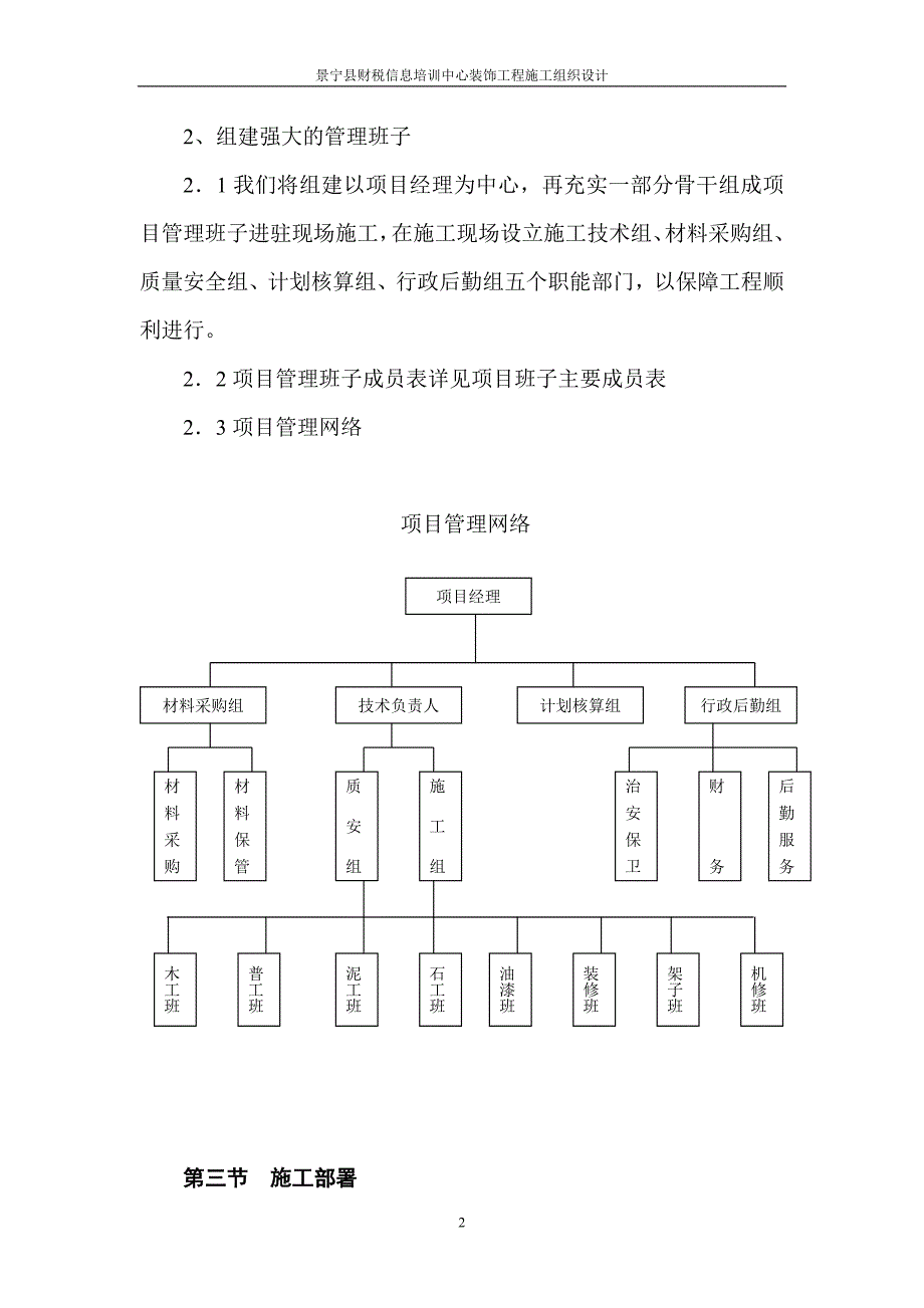 (装饰装修工程 )财税培训中心装饰工程施工组织设计_第2页