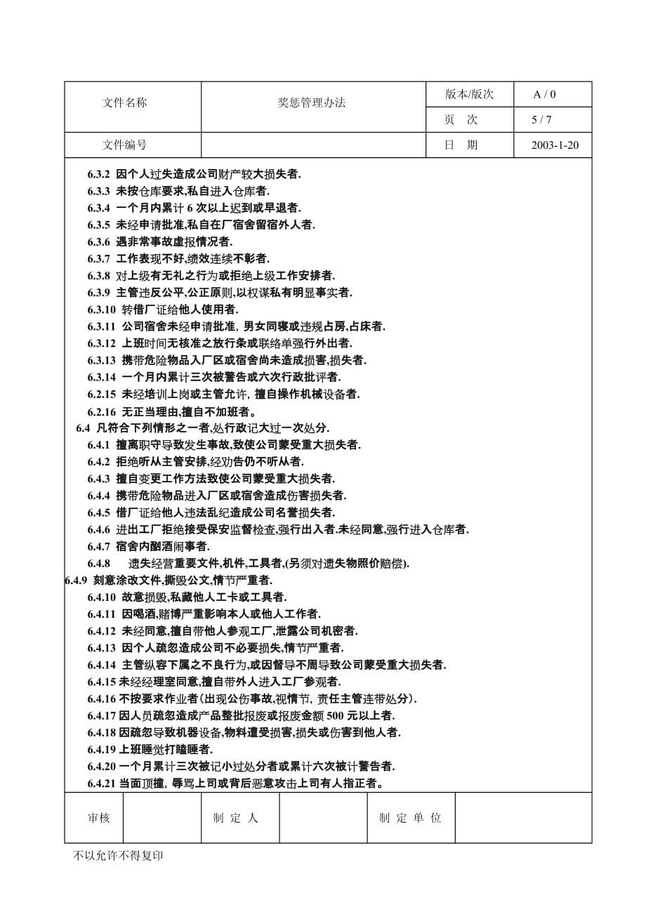 2020年奖惩管理办法0120__第5页