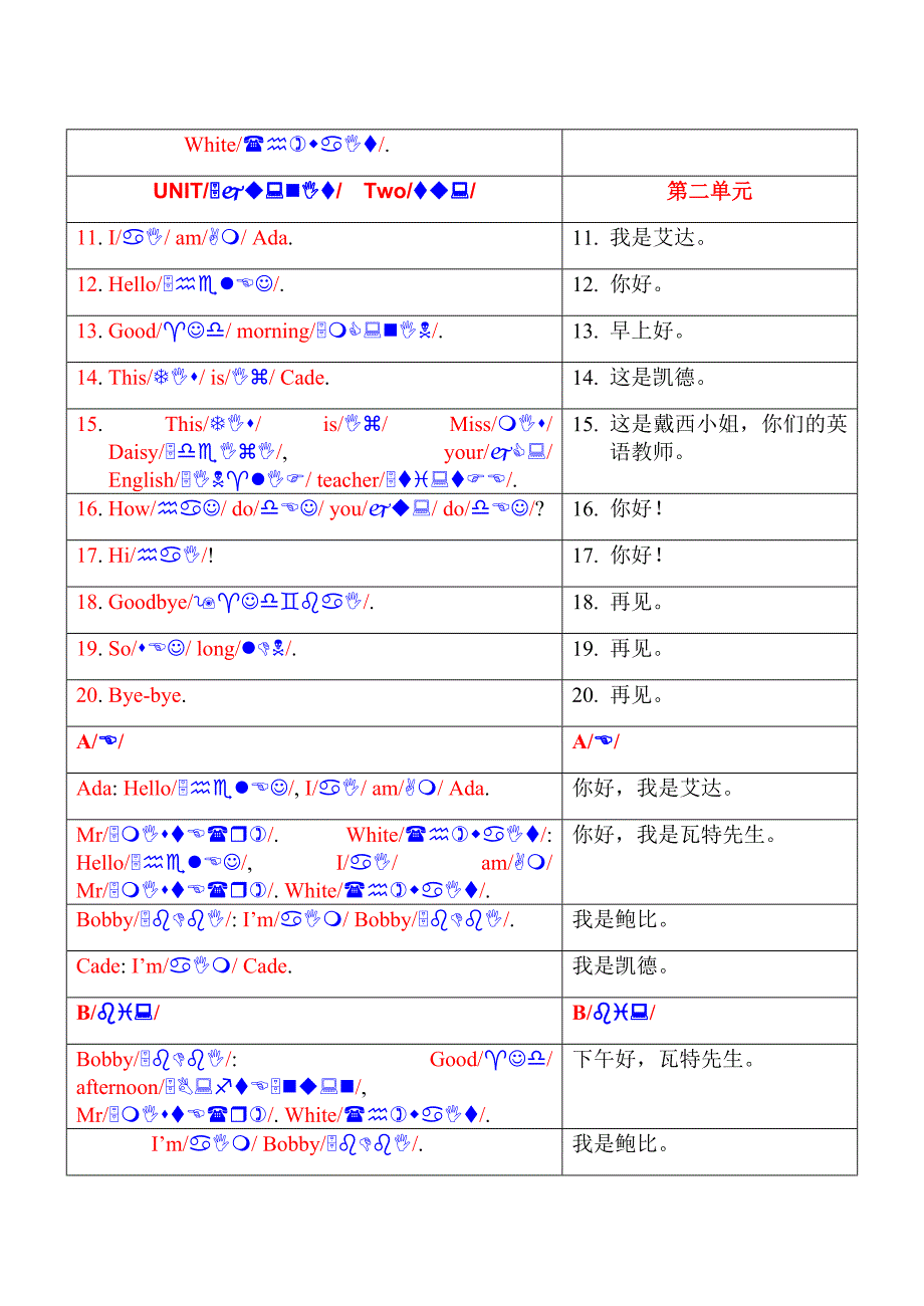 北盟教育暑期小学英语对话版专用教材 带音标 需要安装word音标助手才能正常显示音标_第3页