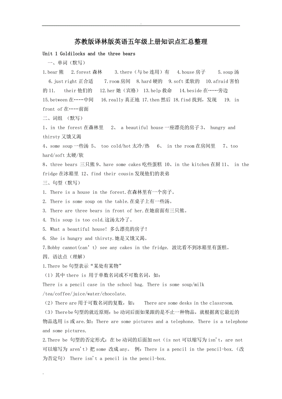 苏教版译林版英语五年级上下两册知识点汇总归纳_第1页