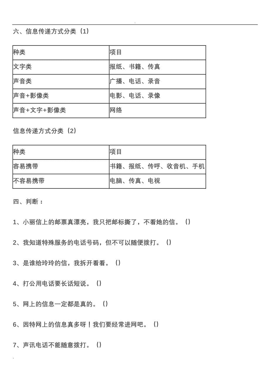 辽海版四年级下册品德及社会复习题_第5页