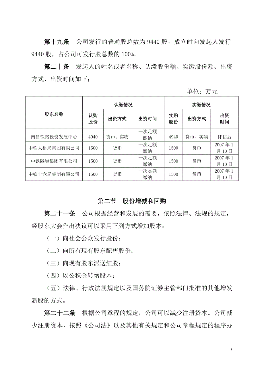 2020年南昌铁路天河建设股份有限公司章程__第3页