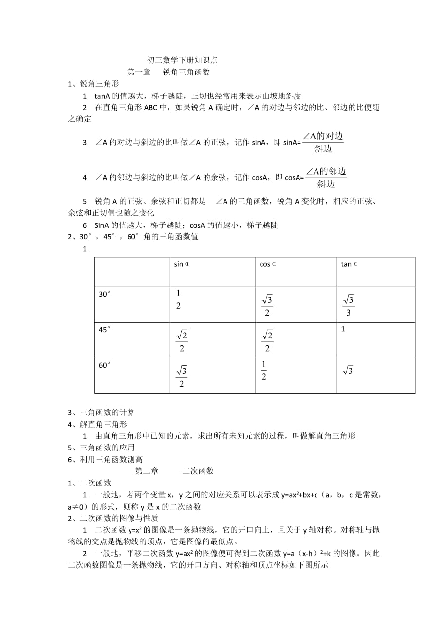 初三数学下册知识点.doc_第1页