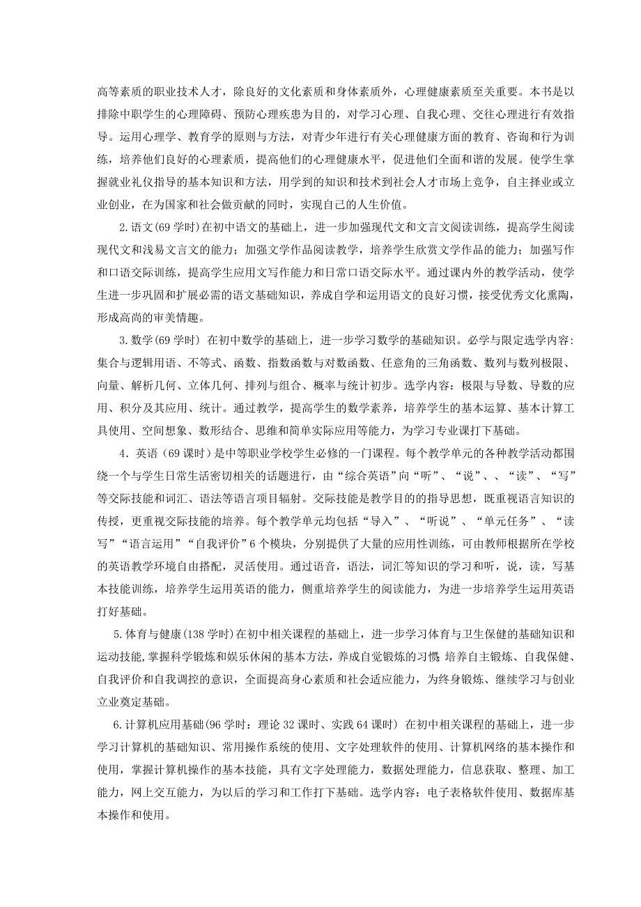 XXX专业人才培养方案模板_第4页